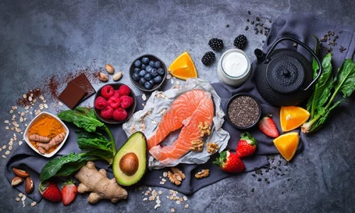 healthy-food-ingredients-arranged-on-gray-backgrou-2026-03-09-09-01-06-utc